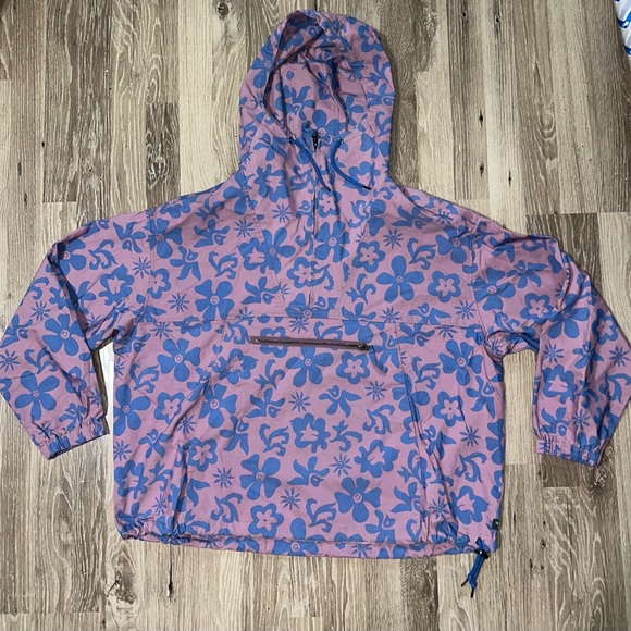 Toad & Co Oversized Pink/Purple and Blue Patterned Anorak Unisex‎ Jacket Medium - Picture 3 of 9